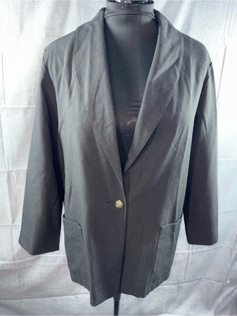 2796-Sag Harbor Black Shawl Collar Blazer